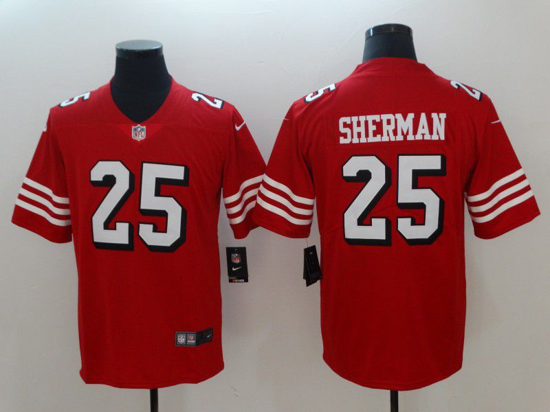 Men San Francisco 49ers 25 Sherman Red Nike Vapor Untouchable Limited NFL Jerseys